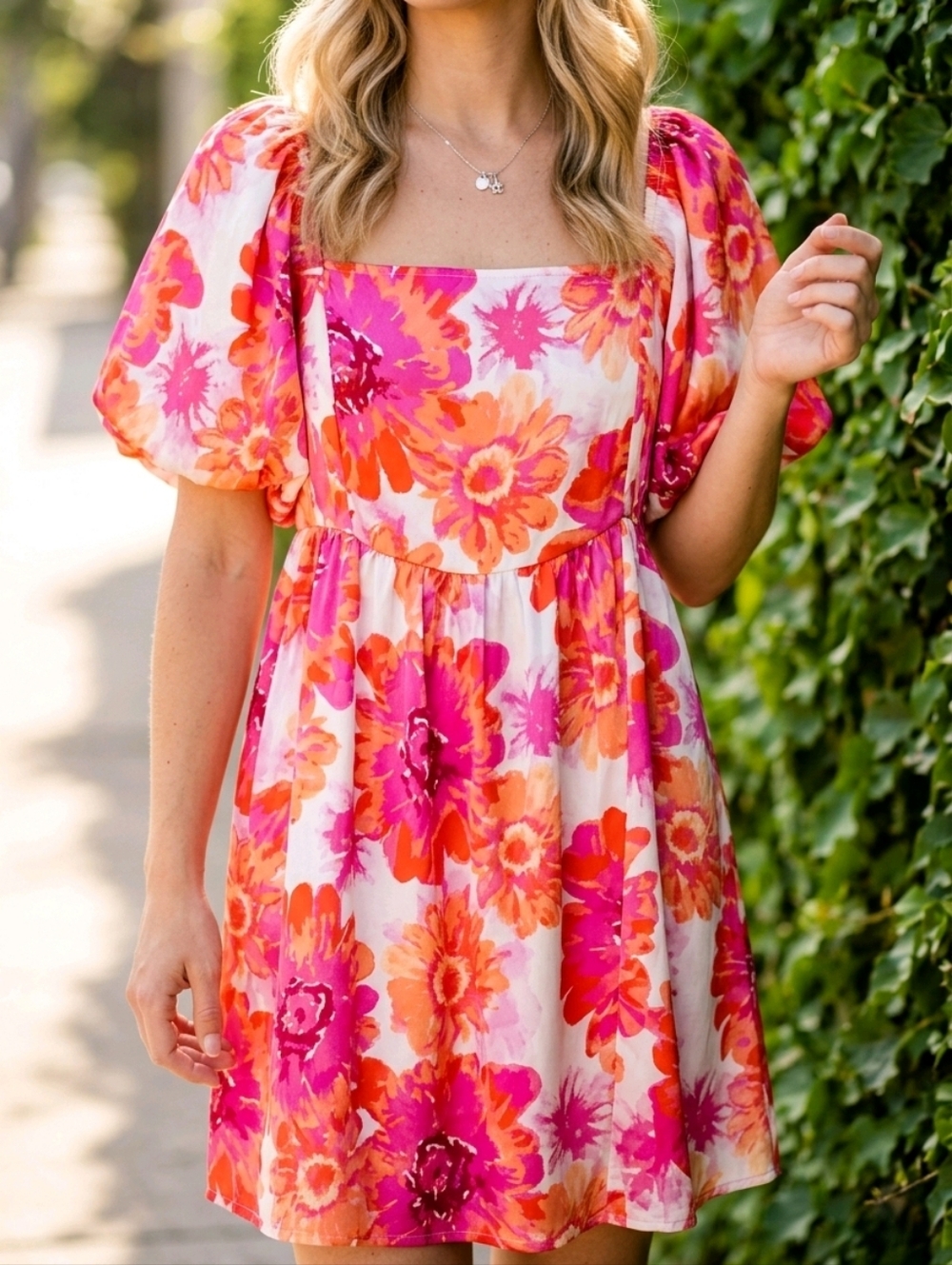 BiBi Pink & Orange Floral Sundress